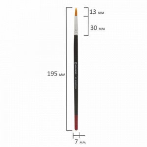 Кисть BRAUBERG, синтетика, круглая, № 4, 200210
