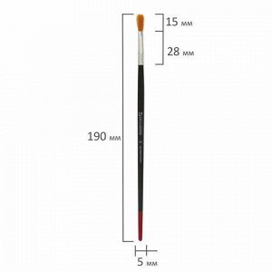 Кисть BRAUBERG, синтетика, плоская, № 5, 200213