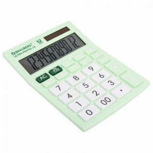 Калькулятор настольный BRAUBERG ULTRA PASTEL-12-LG (192x143 мм), 12 разрядов, двойное питание, МЯТНЫЙ, 250504
