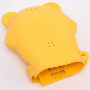 Прорезыватель рукавичка «Мишка», силиконовый, цвет желтый