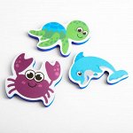 Набор игрушек для ванны «Морской мир»: фигурки-стикеры из EVA, 3 шт.