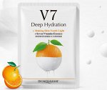 Тканевая витаминная маска для лица V7 toning youth mask апельсин