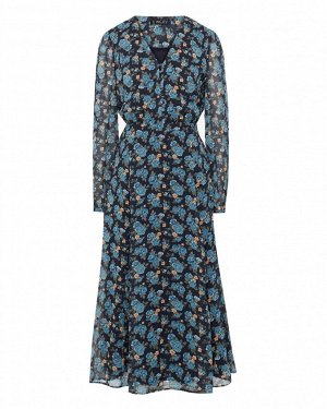 Платье жен. (002222)черно-голубой