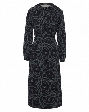 Платье жен. (002290) черно-серо-зеленый