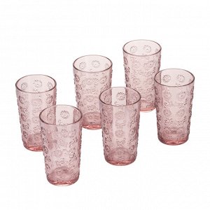 41198 GIPFEL Набор стаканов PINK 6шт, 400мл. Материал: стекло. Цвет: розовый.
