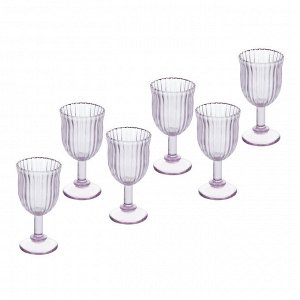 41268 GIPFEL Набор бокалов для вина PINK STRIPES 8x15.8 cм, 6 шт. Цвет: розовый. Материал: стекло.