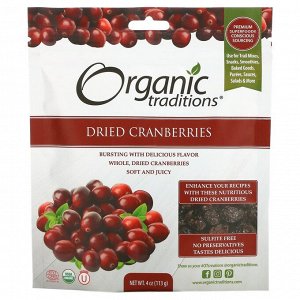 Organic Traditions, Dried Cranberries, 4 oz (113 g)