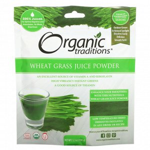 Organic Traditions, Wheat Grass Juice Powder, 5.3 oz (150 g)