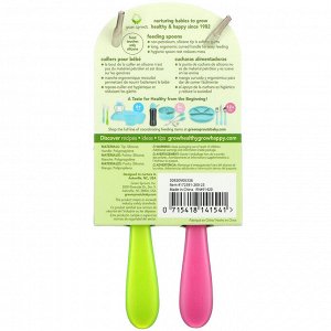 Green Sprouts, Feeding Spoons, 6-12 Months, Pink, 2 Pack