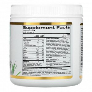 California Gold Nutrition, SUPERFOODS, комплекс антиоксидантов из суперзелени, зелень, клетчатка и пробиотики, со вкусом клубничного лимонада, 171 г (6,03 унции)