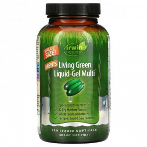 Irwin Naturals, Men's Living Green Liquid-Gel Multi, 120 Liquid Soft-Gels