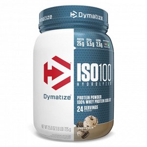 Dymatize Nutrition, ISO100, гидролизованный 100% изолят сывороточного протеина, печенье и сливки, 725 г (1,6 фунта)