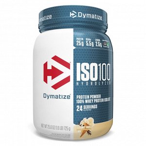 Dymatize Nutrition, ISO100, гидролизованный 100% изолят сывороточного протеина, изысканная ваниль, 725 г (1,6 фунта)