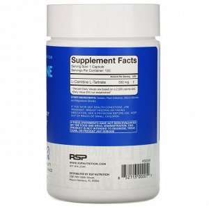 RSP Nutrition, L-карнитин, коррекция веса, 500 мг, 120 капсул