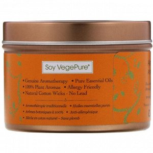 Aroma Naturals, Soy VegePure, Clarity, свеча для путешествий, апельсин и кедр, 79,38 г (2,8 унции)