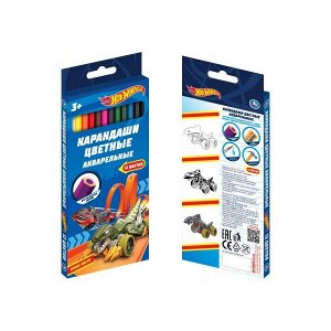 CPA12-55386-HW Цветные карандаши ХОТ ВИЛС 12цв, акварельные, hot wheels Умка