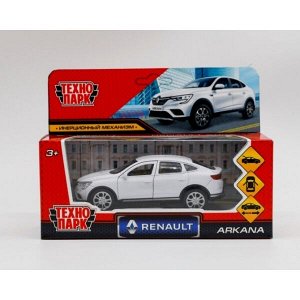 ARKANA-12-WH Машина металл "renault arkana" дл 12 см, откр дв, багаж, инерц, белый, в кор. Технопарк в кор.2*36шт