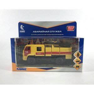 KAM43502-15EM-YE Машина металл "камаз-43502 аварийная служба" длин 15 см, откр двер, подв дет, инер, в кор. Технопарк