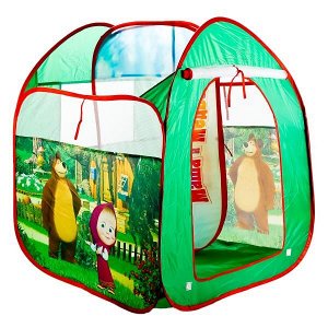 GFA-MB-R Детская игровая палатка Маша И МЕДВЕДЬ 83х80х105см, в сумке Играем вместе в кор.24шт
