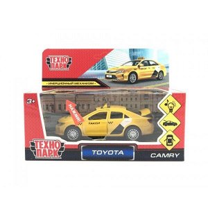 CAMRY-12SLTAX-YE Машина металл свет-звук TOYOTA CAMRY ТАКСИ 12 cm, двери, багаж, инерц, кор. Технопарк в кор.2*36шт