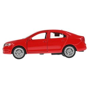 SB-18-22-SR-N(R)-WB Машина металл SKODA Rapid красная 12см, открыв двери и багажник, инерц. в кор Технопарк в кор.2*24шт