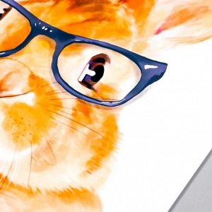 Наклейка пластик интерьерная цветная "Кролик в очках" 26х46,4 см