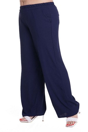 Брюки-5549 Модель брюк: Широкие; Материал: Искусственный шелк;   Фасон: Брюки; Параметры модели: Рост 173 см, Размер 54
Брюки "палаццо" искусственный шёлк темно-синие
Удобные брюки-палаццо свободного 
