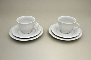 CPR06CS00 CAPRICE Набор чайный 6 пр: 2*220мл чашки, 2*17см тарелки , 2*16см блюдца (фарфор)