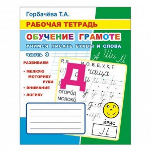 Обучение грамоте. Учимся писать буквы и слова, 6+, Горбачева Т. А.