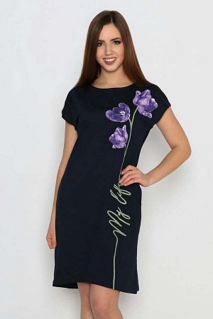 Платье Платье с коротким рукавом и принтом цветок в трех расцветках