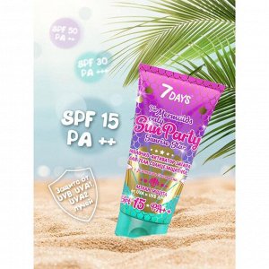 Молочко-активатор загара для тела 7 DAYS SUN PARTY Солнцезащитное SPF 15 PA++, 150 мл