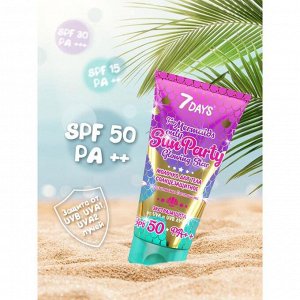 Молочко для тела 7 DAYS SUN PARTY Солнцезащитное SPF 50 PA++++, 150 мл