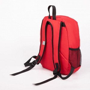 Рюкзак, отдел на молнии, наружный карман, 2 боковые сетки, цвет красный