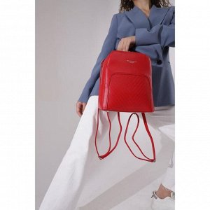 Рюкзак, отдел на молнии, наружный карман, цвет красный