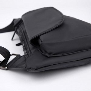 Сумка-слинг, отдел на молнии, 2 наружных кармана, регулируемый ремень, цвет чёрный