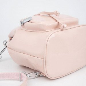 Рюкзак, отдел на шнурке, наружный карман, цвет светло-розовый