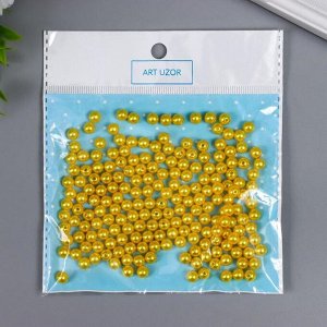 Бусины для творчества пластик "Янтарный" набор 200 шт d=0,6 см