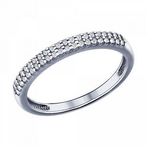 Серебряное кольцо с дорожкой фианитов арт кс-311