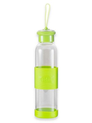 8347 GIPFEL Бутылка для воды LAURETTA 500мл. Материал: боросиликатное стекло, силикон, пластик. Цвет: зеленый