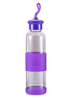 8349 GIPFEL Бутылка для воды LAURETTA 500мл. Материал: боросиликатное стекло, силикон, пластик. Цвет: фиолетовый