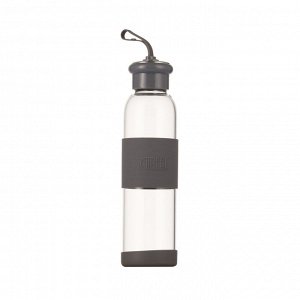 8350 GIPFEL Бутылка для воды LAURETTA 500мл. Материал: боросиликатное стекло, силикон, пластик. Цвет: серый