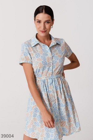 Gepur Голубое платье в флористический принт