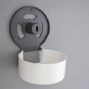 Диспенсер для туалетной бумаги, 26x28x13 см, втулка 6,8 см, пластик, цвет белый