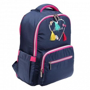 Рюкзак школьный эргономичная спинка, deVENTE 39 х 30 х 20, Dreamer, синий/розовый