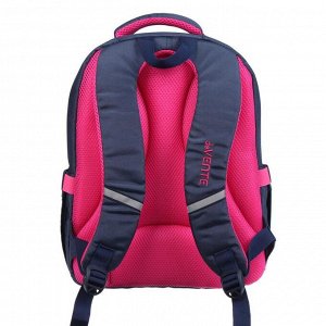Рюкзак школьный эргономичная спинка, deVENTE 39 х 30 х 20, Dreamer, синий/розовый