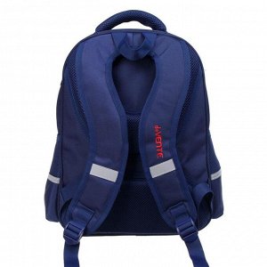 Рюкзак школьный эргономичная спинка, deVENTE 39 х 30 х 20, Shark, синий/красный