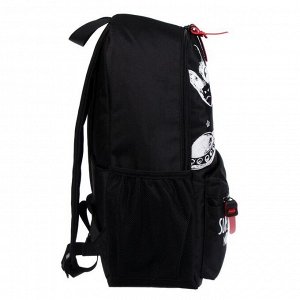 Рюкзак молодежный с эргономичной спинкой, deVENTE 44 х 31 х 20 см, Super Natural, чёрный/белый