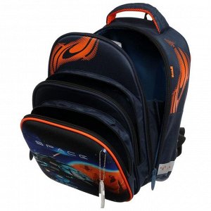 Рюкзак каркасный, Luris «Джерри 3», 38 x 28 x 20 см, наполнение: мешок для обуви, «Космос»