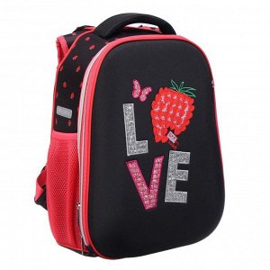 Рюкзак каркасный deVENTE Choice 38 х 28 х 16 см, Strawberry, чёрный/красный