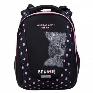 Рюкзак каркасный deVENTE Sharp 37 х 30 х 18, Hidden Cat, чёрный/розовый